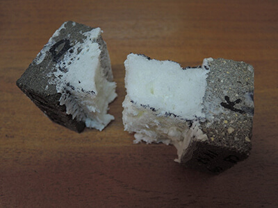 Рисунок образца монтажной пены с увлажнением после испытания